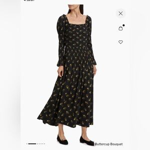 Doen Black and Yellow Long Sleeve Dress